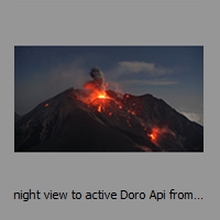 night view to active Doro Api from summit of Doro Muntai